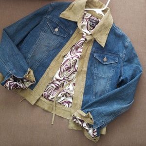 Denim and suede jacket